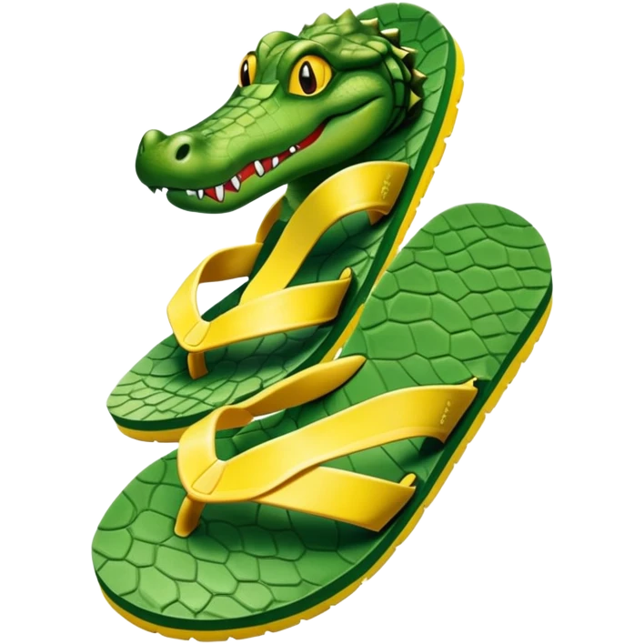 Alligator wearing flip flops emoji
