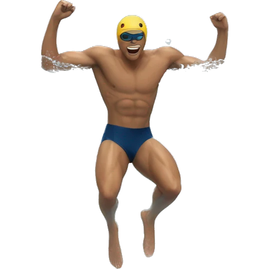 Professional swimmer jumping in whater emoji