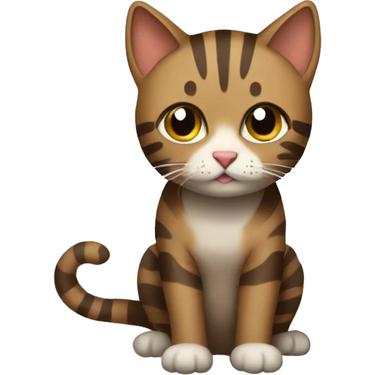 Brown striped cat sitting under a Christmas tree  emoji