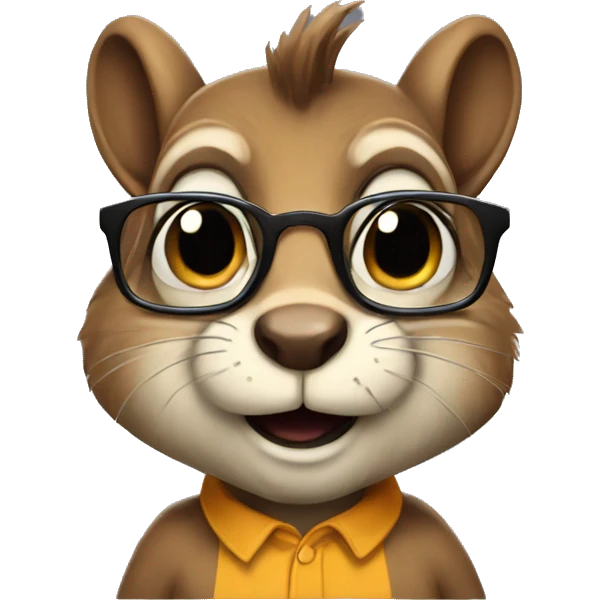 Ugly nerd squirrel emoji