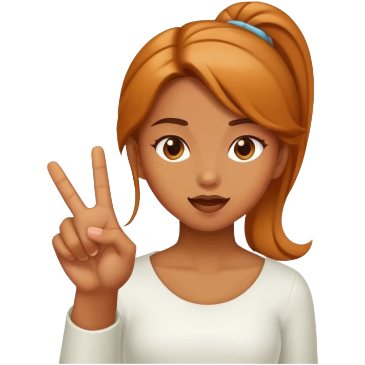 Carmel skin girl flipping somebody off emoji