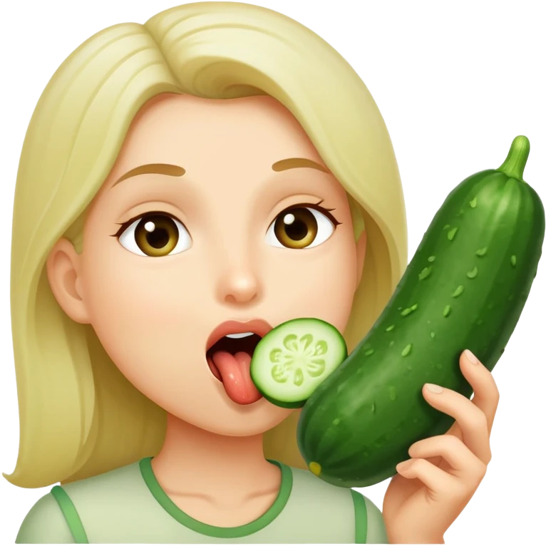 Face licking cucumber  emoji