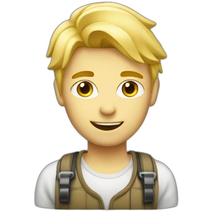 Blond programmer wink with tipex emoji