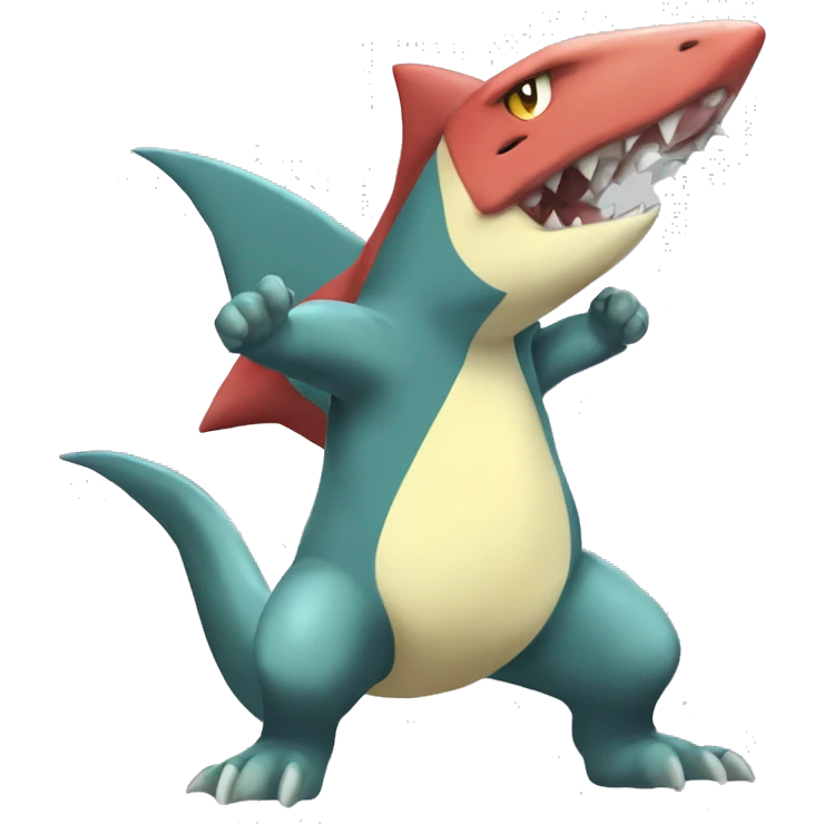 Sharpedo-Charmeleon-Gible-Larvitar-Fakémon Full Body emoji