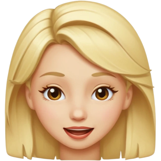 Blonde girl winking emoji