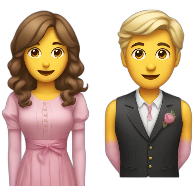 Man dressed as woman and woman dressed as man emoji