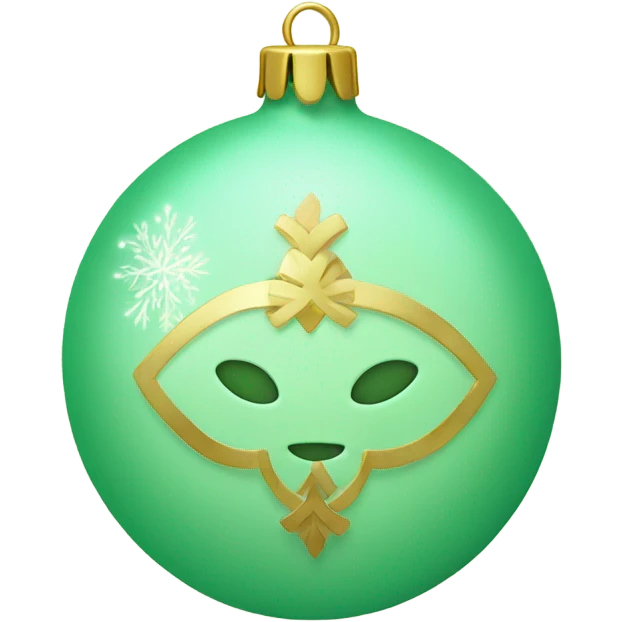 Pastel Green ornament with new year pin  emoji