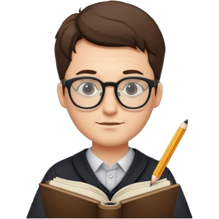 man write in book , wearing glasses emoji
