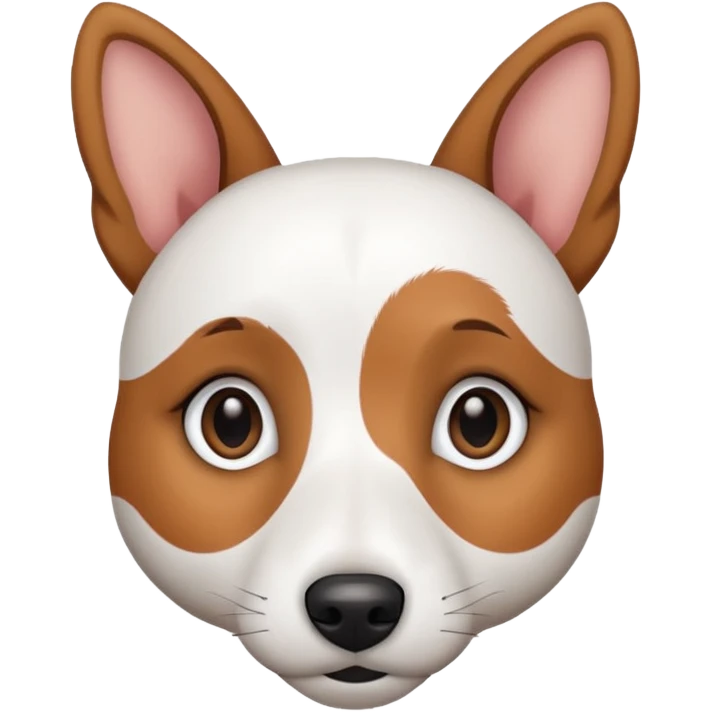 a fully white jack russell the size of a kelpie with light brown ears and a light brown patch on one eye emoji