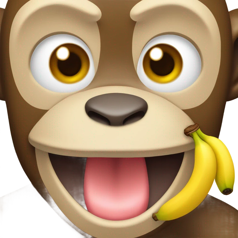 Monkey drooling and sucking banana emoji