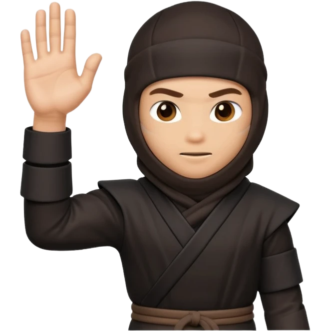 Crea un memoji con este emoji 🥷🏽 y este👈🏽  con estilo de iPhone  emoji