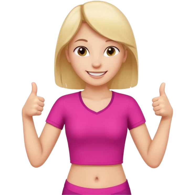 готова бігти, руки в боки, дівчинка, показує палець вгору emoji