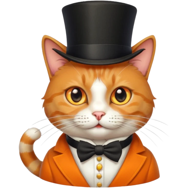 cat with a top hat and a monocle  emoji