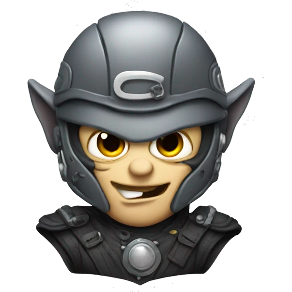 Gargoyle biker with helmet emoji