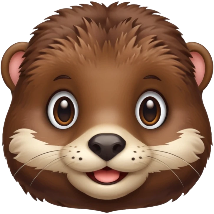 Cute Otter Face, smiling with big eyes emoji