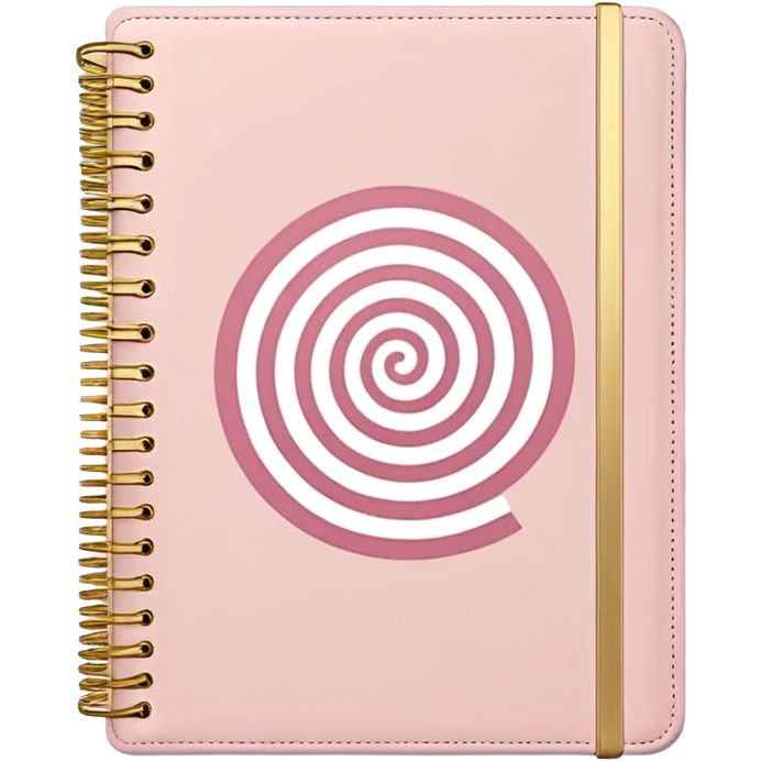 Blush planner with gold spiral with “Steph Pase Planners” logo on the front  emoji