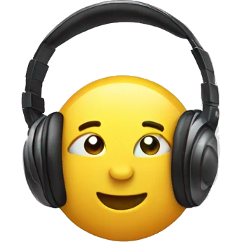 Floating with headphones in emoji