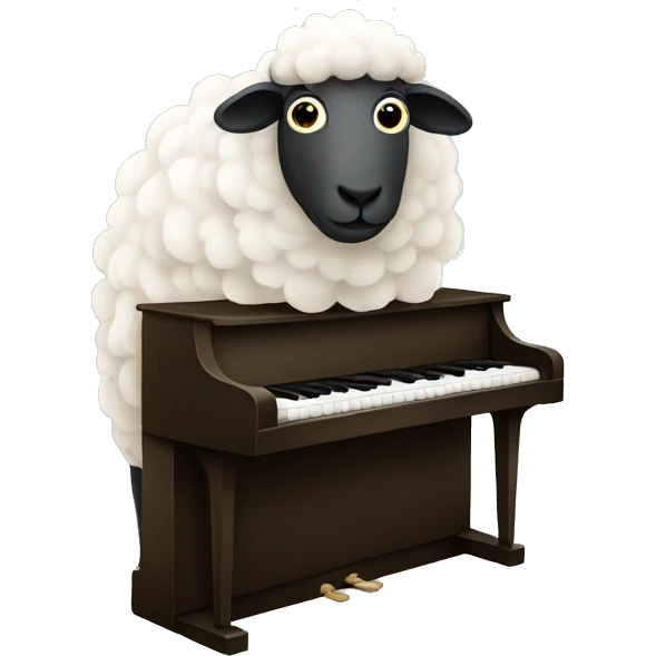 Sheep plays piano emoji