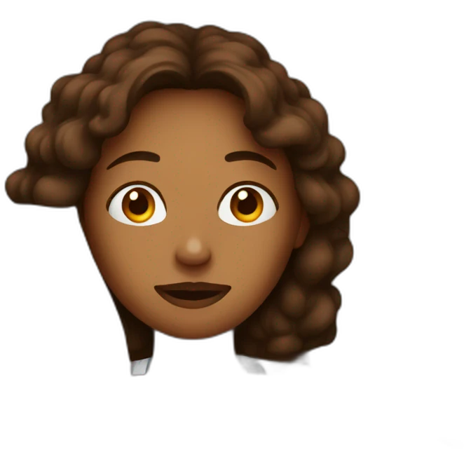 Woman with long brown in bed sick emoji