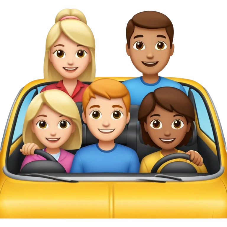 four people on a car emoji