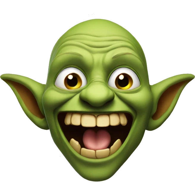 Goblin laughing mockingly emoji