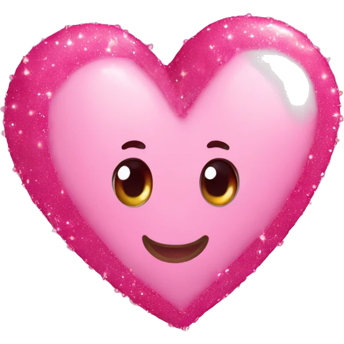 Corazón rosa con brillos emoji