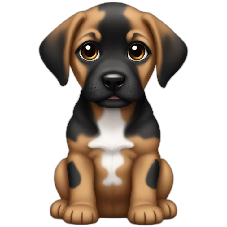 Tan Brindle puppy with black face emoji