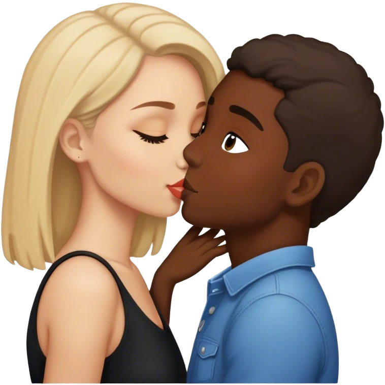 واحد ابيض يبوس وحدة سمرا emoji
