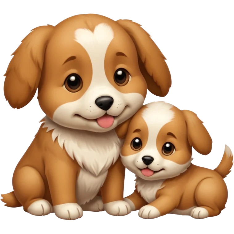 Puppy with mom  emoji