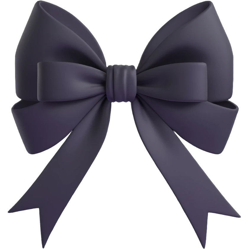 Black white gothic bow effect emoji