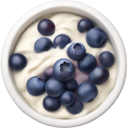 yoghurt bowl with grapes and blueberries emoji