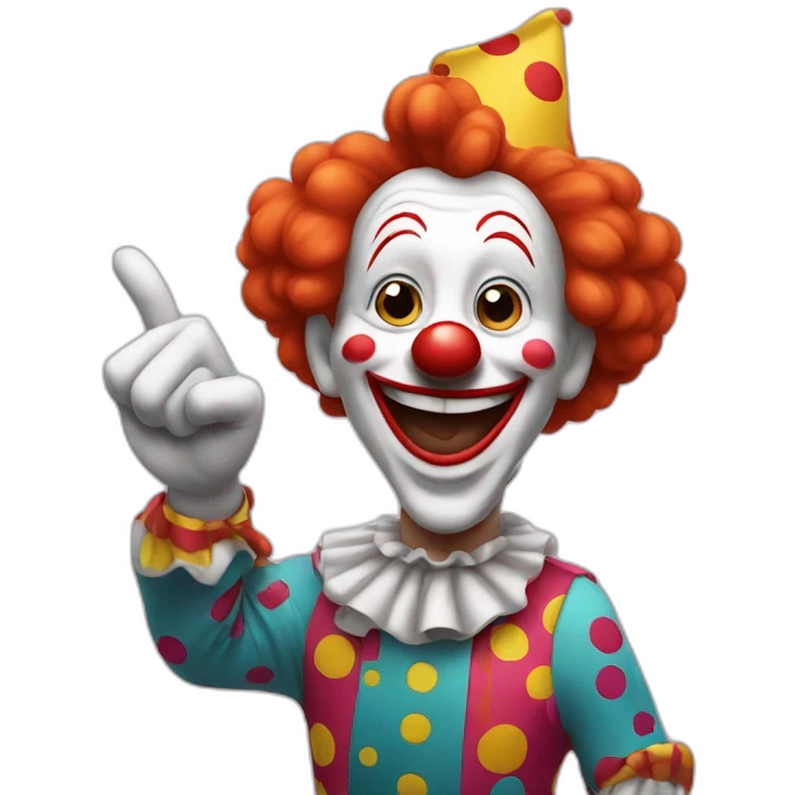 Clown Pointing with finger and laughing emoji