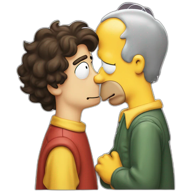 Homer Simpson kissing timothee chalamet emoji