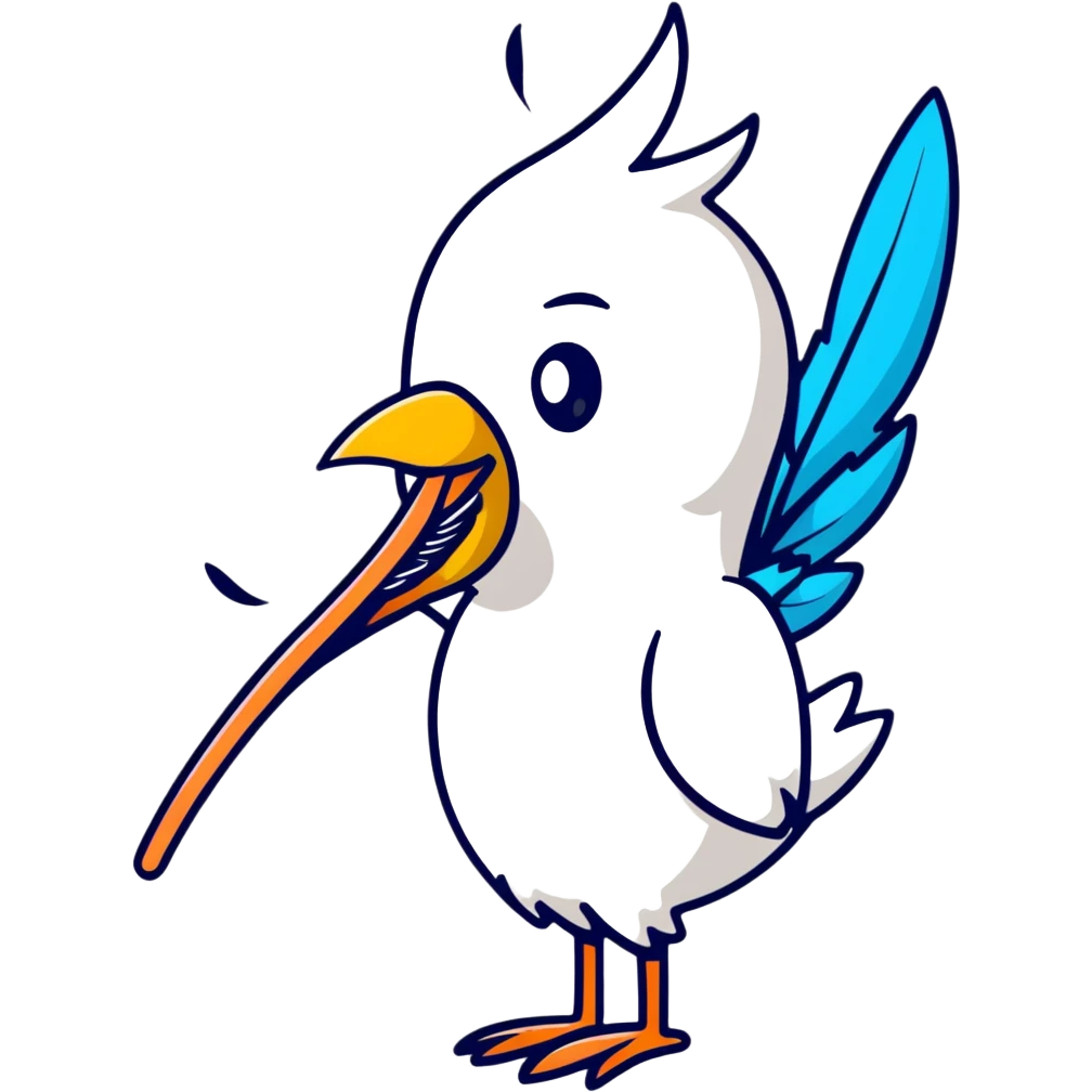 person spitting feathers, cartoonish emoji