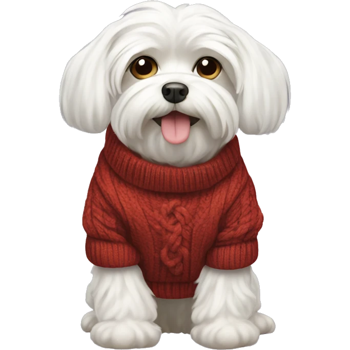 maltese dog with sweater  emoji