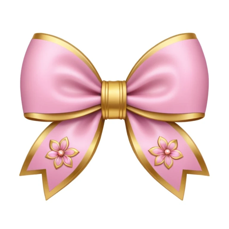 sakura bow with gold accents emoji