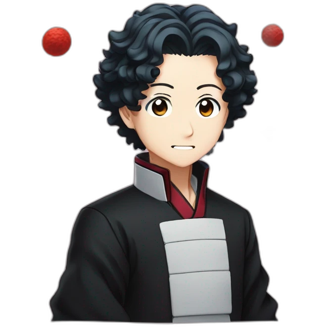tanjiro kamado from kimetsu no yaiba with red air emoji