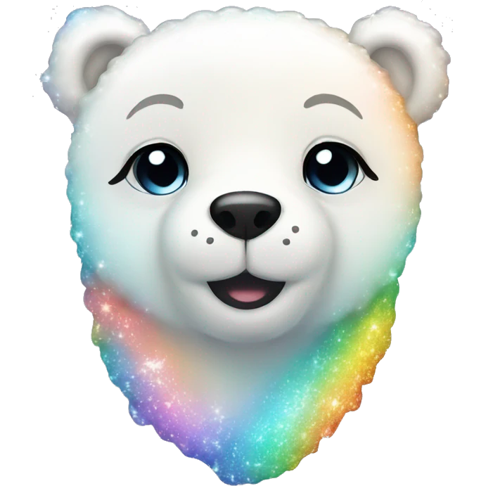 rainbow sparkle polar bear cute kawaii emoji