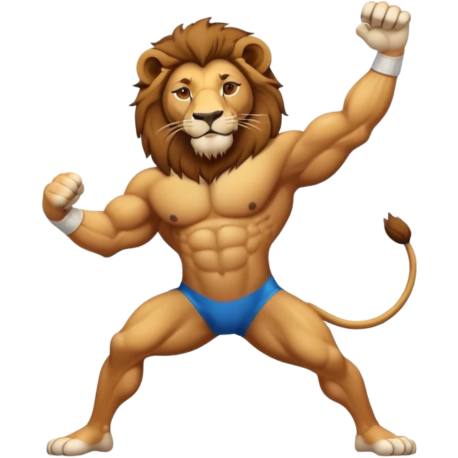 Lion doing gymnastics  emoji