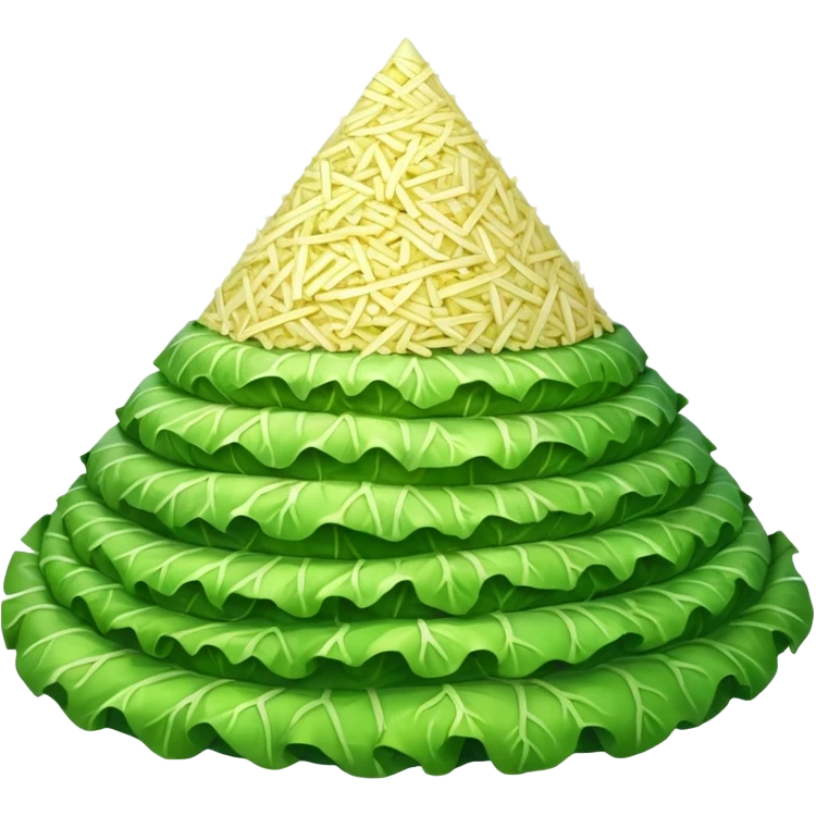 a big pyramid shape pile of grated cabbage emoji