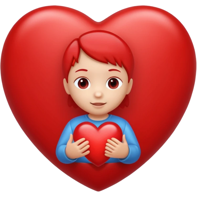 heart with a small child figure inside emoji