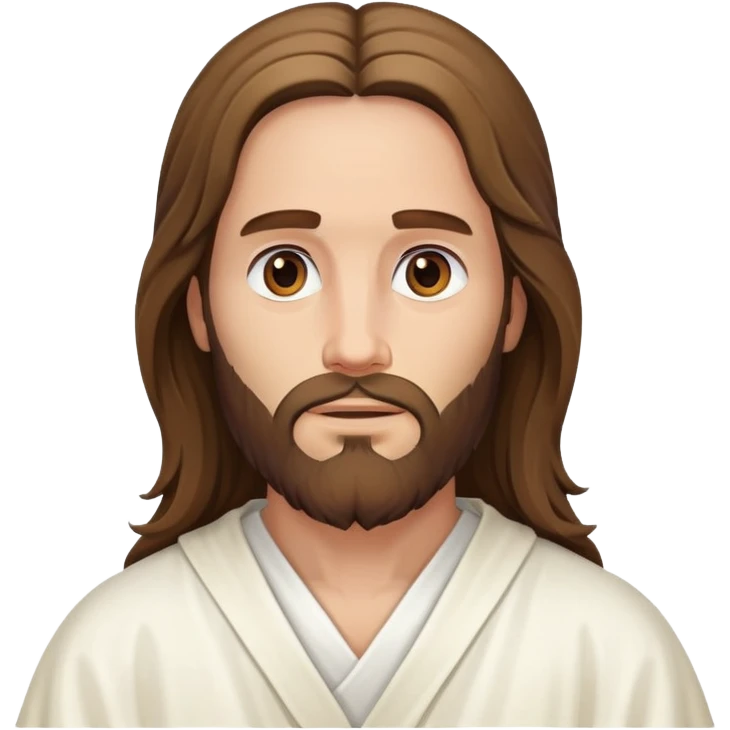 Jesus Christ with long hair and beard, wearing robes emoji