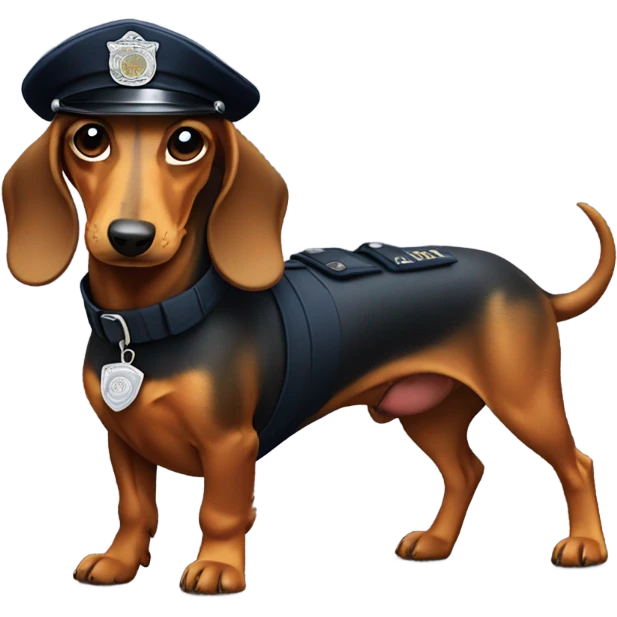 police dachshund  emoji