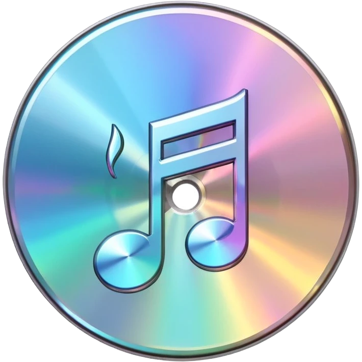 diamond CD emoji in minimalist style with a music note emoji