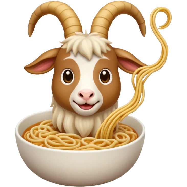 goat eating noodle emoji