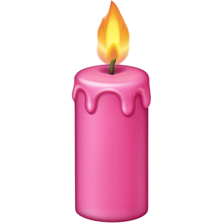 Draw a pink candle with a flame on it at an angle of 5 degrees from the horizontal. emoji