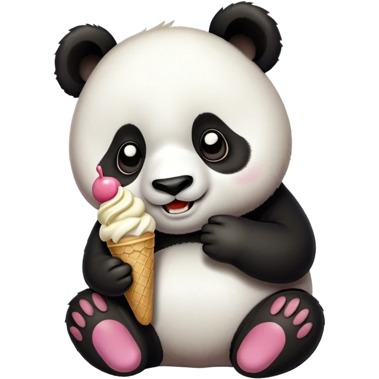 Panda eating ice cream emoji