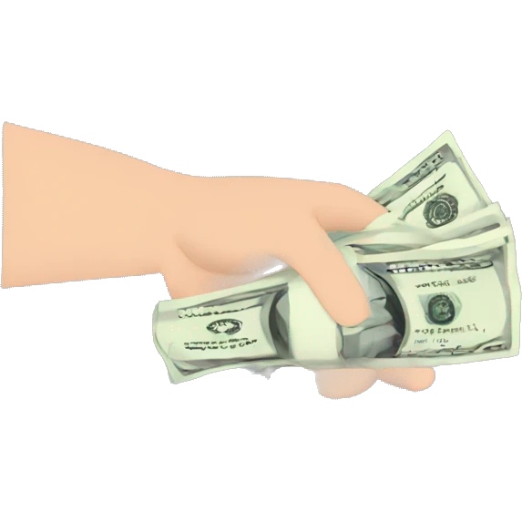 a hand holding money with traffic arbitration written on it emoji