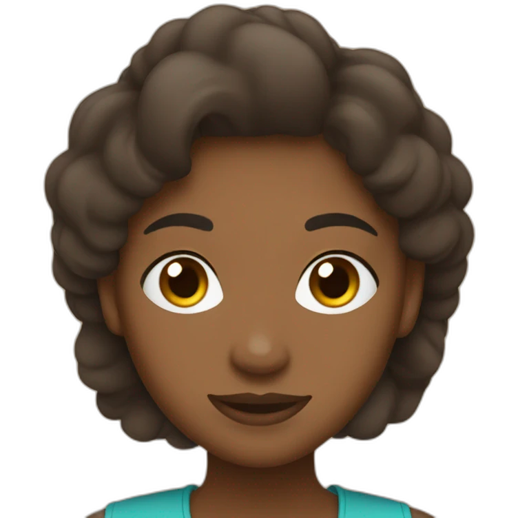 Brown haïr Duolingo women emoji
