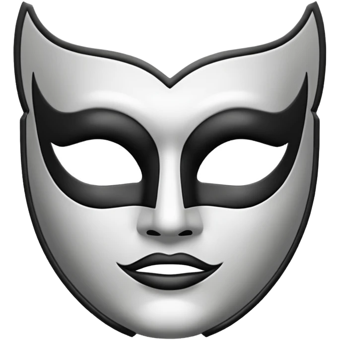 Create this emoji : 🎭 but in White and black and gray emoji